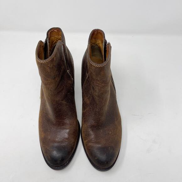 Sofft Womens 6.5 Brown Distressed Side Exposed Zip Ankle Booties Boot Leather - Picture 6 of 12